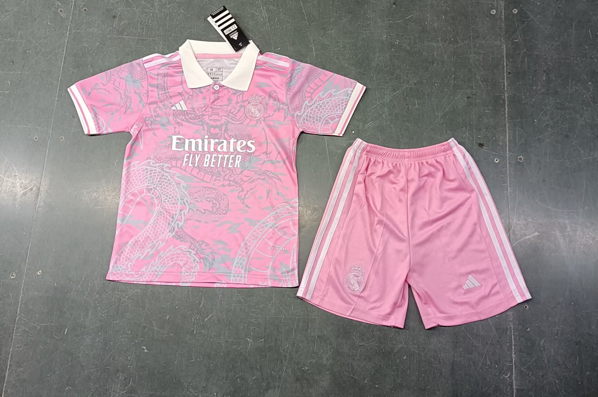 Kids-Real Madrid 23/24 Special Pink Dragon Soccer Jersey